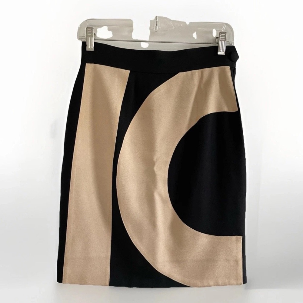 Super Rare 90s Moschino Black and Cream Pencil Skirt